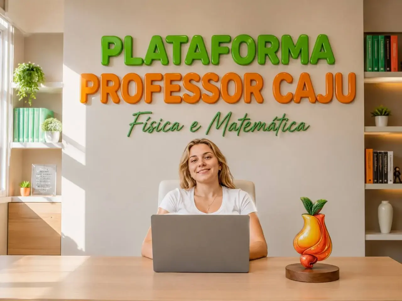 Estudante concentrado revisando conteúdos no notebook e no caderno.